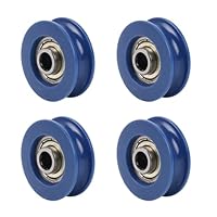Cnbtr 6 mm largeur de rainure 3 mm rainuré profond rainure en U poulie plastique à roulement à billes en plastique bleu pour une charge maximale de 26 kg 4 pièces