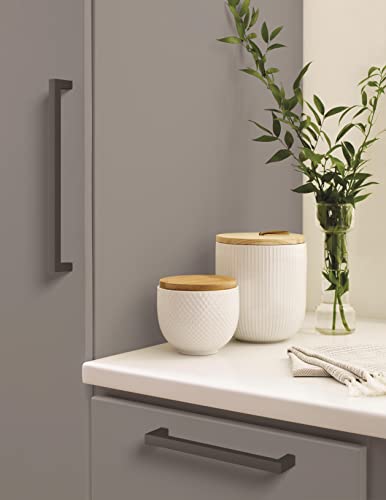 Image of Amerock | Cabinet Pull | Matte Black | 8-13 /16 inch (224 mm) Center-to-Center | Monument | 1 Pack | Drawer Pull | Cabinet Handle | Cabinet Hardware