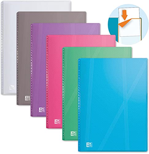 OXFORD Protège-Documents Hawaï A4 40 vues / 20 Pochettes Couverture Polypro Coloris Assortis