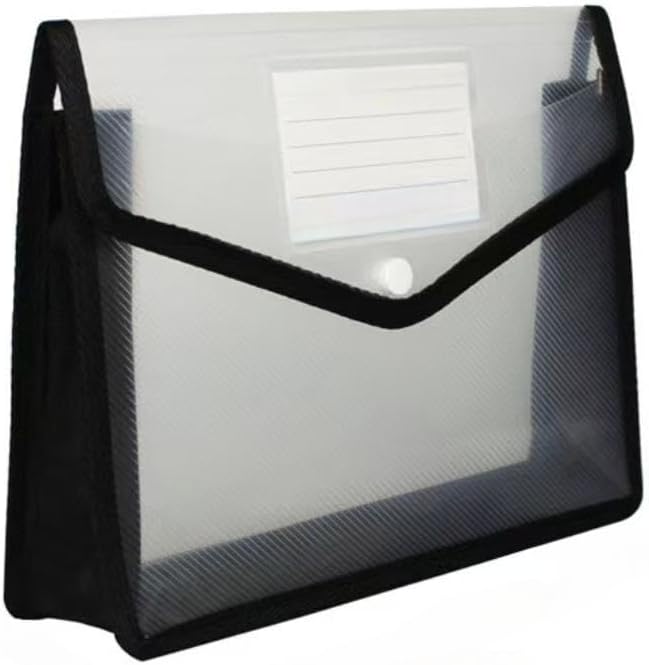 Plastic Expanding File Folder - Waterproof Transparent Expandable File Folder for Documents with Snap Closure, Organizer Holder for School Office Business Fit Letter/A4 Size
