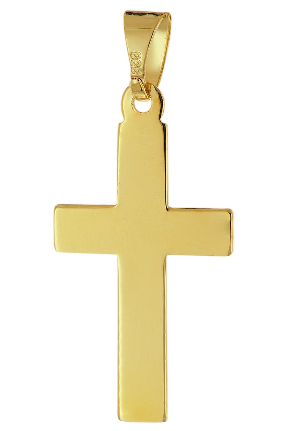 trendor Kreuz-Anhänger Gold 333 mit goldplattierter Silberkette 68420 | zeitloses Schmuckstück für Damen und Herren, elegante Geschenkidee und schönes Accessoire