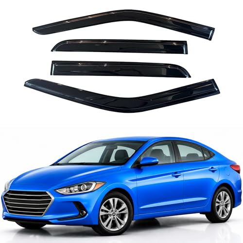 Image of IG Window Visors Fit for 2017-2020 Hyundai Elantra, Out-Channel Rain Guards Vent Wind Deflectors 4PC, Car Accessories for 17-20 Elantra (Excludes GT)