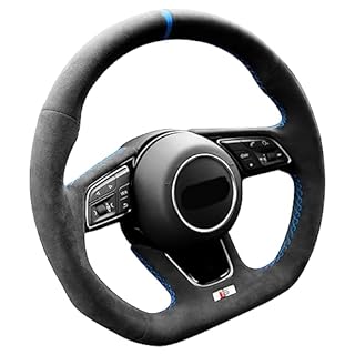 Knitted Steering Wheel Hand Stitch Alcantara Steering Wheel Cover for Audi RS3 RS4 RS5 S3 S4 S5