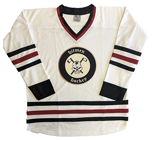 Hitmen Hockey Jerseys - We are Ready to Customize with Your Name and Number (White, Adult Medium)