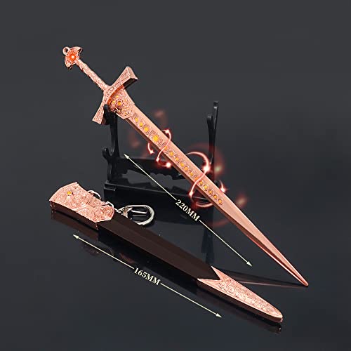 Elden Ring Weapon Replica Greatsword Colossal Sword Spear Kanata Knife Action Figures Toys Collection Gift Party Supplies Desk Decoration Backpack Pendant Gift (Miquellan Knight's Sword) #TOP1