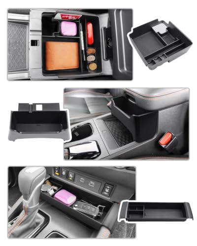 Image of CDEFG 3Pcs for 2022-2026 Nissan Frontier Center Console Organizer Tray | for 2022-2025 2026 Nissan Frontier (S /SV /Pro-X /Pro-4X /SL) Accessories Middle Console Tray & Armrest Hanging Storage Box