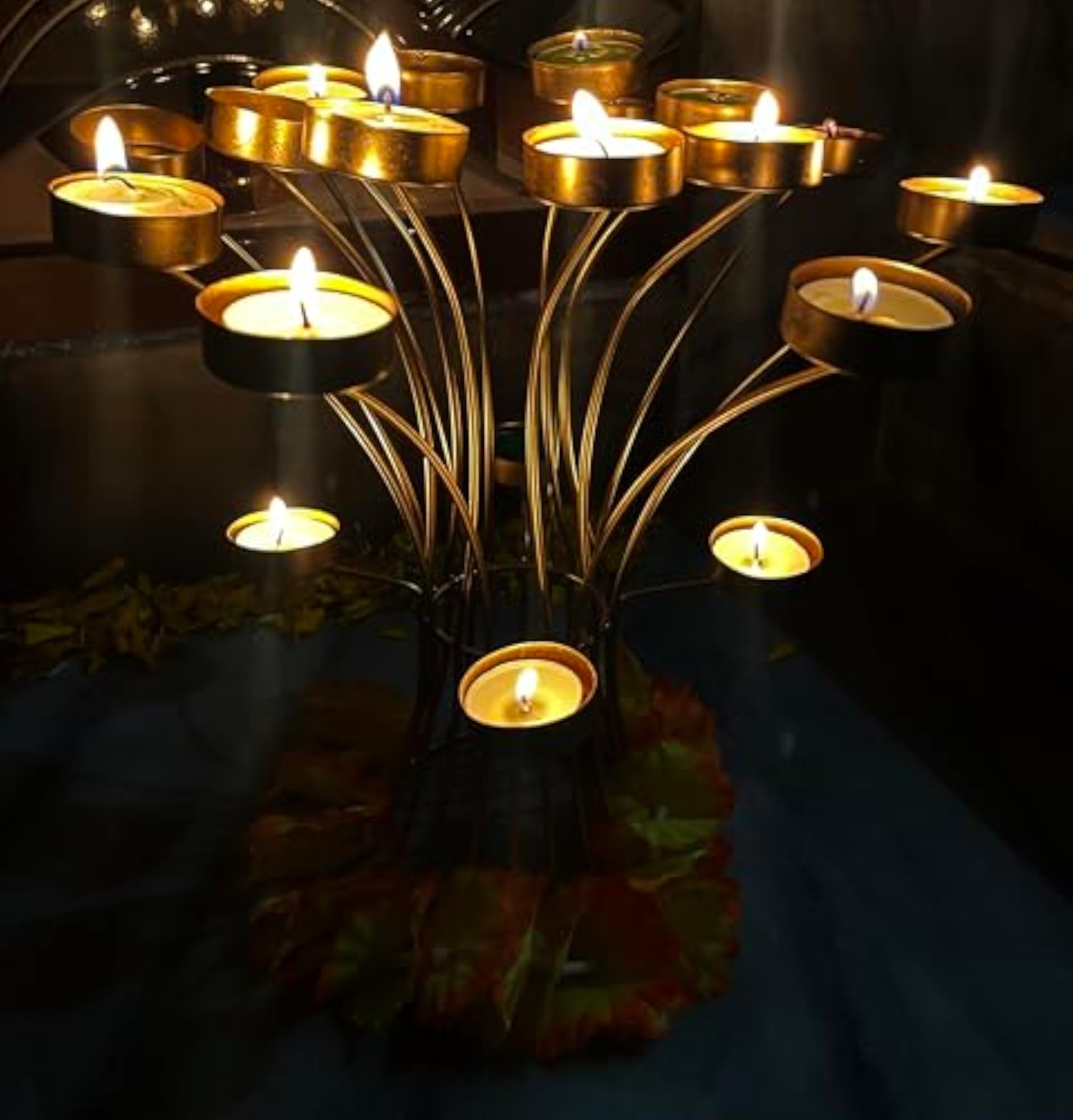 Metal 24 Tealight Candle Holder - Tree Design