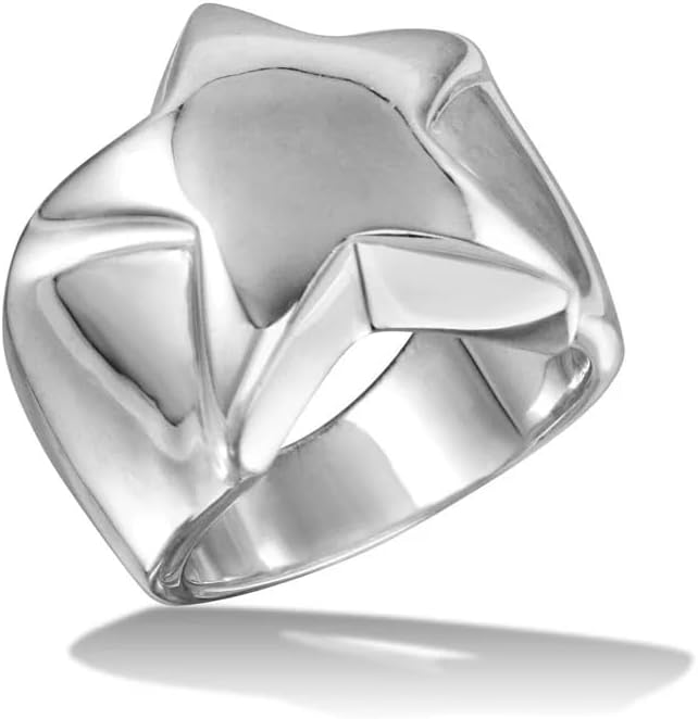 Pierced Owl 925 Sterling Silver Polished Star Ring