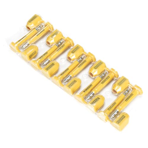 LeadSeals 50PCS Long Bolt High Security Shipping Container Seals with Print Progressive Numbering Tamper Proof Seals for Cargo Containers, Trucks, Trailers ISO 17712 Certified (Yellow)