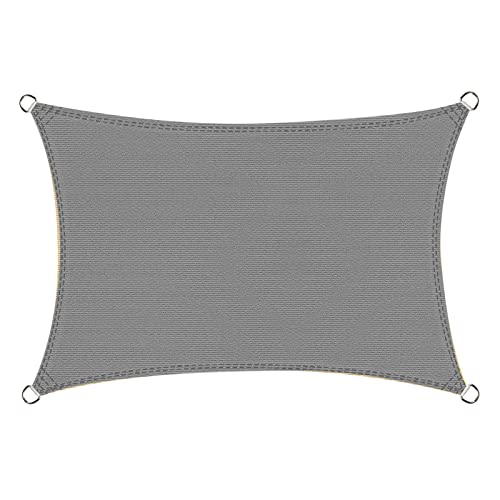 COOL AREA Sonnensegel Rechteckig 2 x 3 Meter, Sonnenschutz HDPE wetterbeständig für Garten und Balkon, Graphit Cover