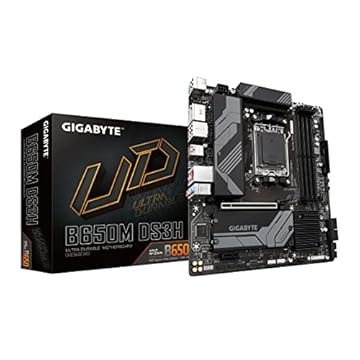 GIGABYTE B650M DS3H (AM5/ LGA 1718/ AMD/B650/ Micro ATX/Garantia de 5 anos/DDR5/PCIe 4.0 M.2/PCIe 4.0/USB 3.2 Gen2X2 Type-C/ 2.5GbE LAN/Placa-mãe)