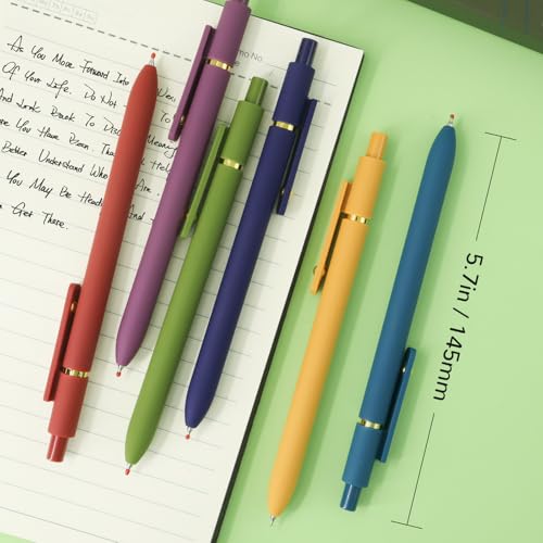 Image of UIXJODO Gel Pens, 6 Pcs Black Ink Pens for Women, 0.5mm Fine Point Smooth Writing Pens, High-End Series Retractable Pens for Journaling Note Taking (6 Pcs Gold Vintage)
