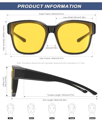 Image of KALIYADI Fit-Over-Glasses Polarized Sunglasses-for-Men Wrap-Around-Sunglasses: Mens Polarized Sunglasses UV400 Protection