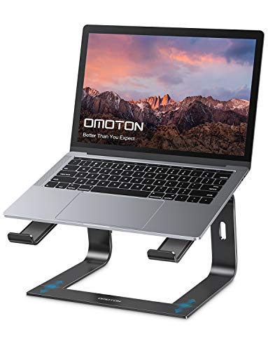 Laptop Stand, OMOTON Detachable Laptop Mount, Aluminum Laptop Holder Stand for Desk, Compatible with MacBook Air/Pro, Dell, HP, Lenovo and All Laptops (11-15.6 inch), Black
