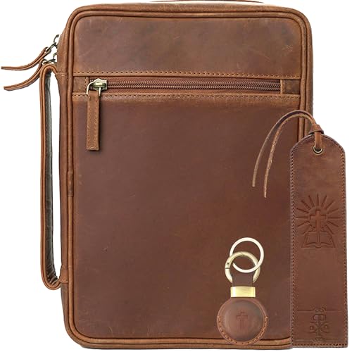 Sovereign-Gear Large Leather Bible Cover - Genuine Buffalo Leather with