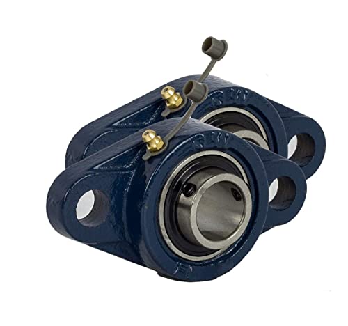 Jeremywell UCFL205-16 Pillow Block Bearing (2 Pack), 1 inch Bore, 2-Bolt Flange Mounted, Solid Base, Self-Alignment