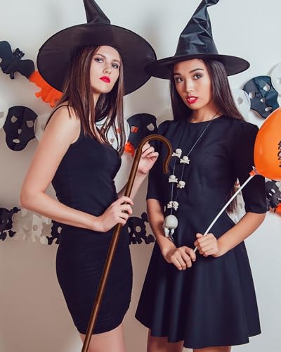 Poen 2 Pcs Halloween Shepherd\'s Staff Hook Prop Costume 5Ft Tall Walking Cane Stick Plastic Crook Staff Shepherd Cosplay Accessory (Brown)