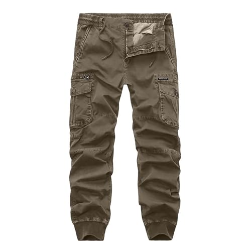 Mens Multi Pockets Cargo Pants Hiking Travel Tapered Trousers Mid Rise Sweatpants Vintage Classic Outdoor Outfits