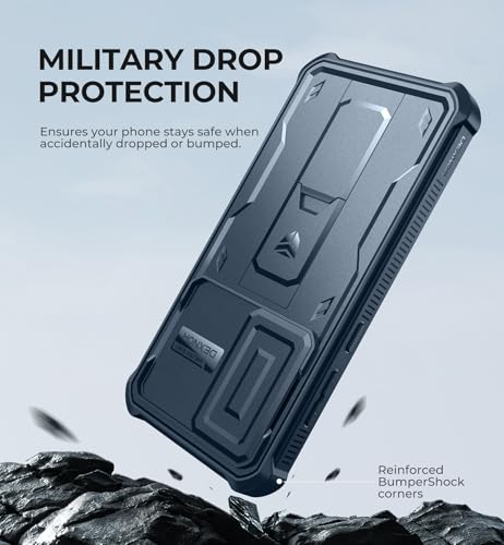 Image of Dexnor for Samsung Galaxy S24 FE Case with Built-in Slide Camera Cover & Screen Protector & Kickstand,Heavy-Duty Rugged Case Full-Body Bumper Protective Cover for Galaxy S24 FE(2024),Navy Blue