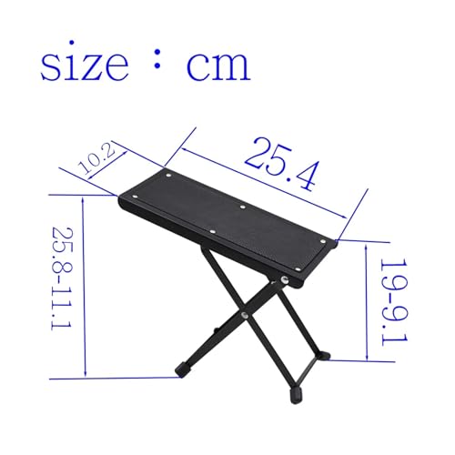 Repose-pieds réglable pour guitariste pliable et compact noir - 2