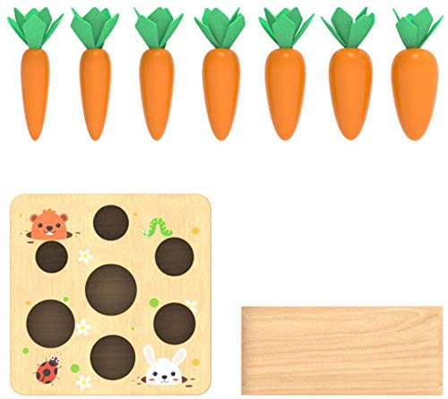 Ancaixin Montessori Toys For Babies 6-12 Months, Wooden Toys For 1 Year Old Boys And Girls, Educational Carrot Harvest Toy For Toddlers, Shape Sorting Matching Puzzle, Developmental Birthday Gifts #TOP1