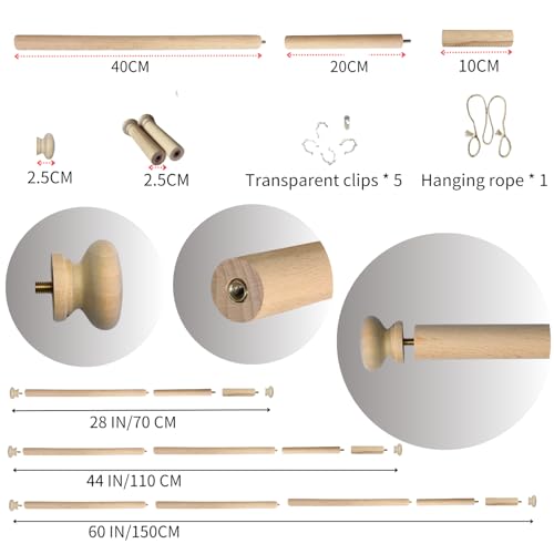 Beyeutao Tapestry Hangers Wooden Tapestry Hanging Telescopic Rod Adjustable Wood Tapestries Hanging Rod 16-28 Inch Tapestries Wall Hanging Rods Rug Hangers for Walls