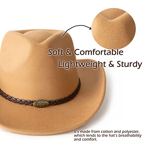Image of Men & Women Classic Wide Brim Western Cowboy Cowgirl Hat