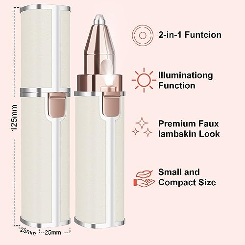 Image of SOLIMPIA Women's Facial Hair Remover, 2-In-1 Epilator With Built-In Led Light And Usb Charging, Suitable For Eyebrows, Lips, Cheeks, Chin And Neck, Hypoallergenic