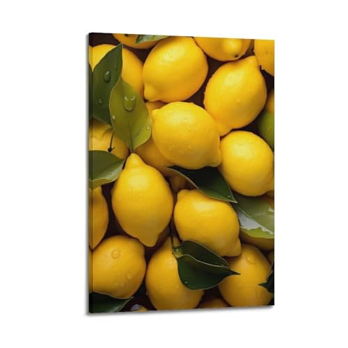 Poster citrons jaunes ZHOUKEG 60x90cm pour décoration murale moderne