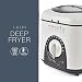 KitchenPerfected 1.0Ltr Compact Deep Fryer / Non-Stick / Thermostat Control / Frying Basket With Removable Handle / Non-Slip Feet / Detachable Lid / Viewing Window - Ivory White - E6010WI