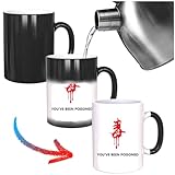 Generic You Have Been Poisoned- Message Appears as it Heats -Thermal induction Discoloration Funny Coffee Mug Ceramic Novelty Coffee Cup, Gifts(11Oz), White
