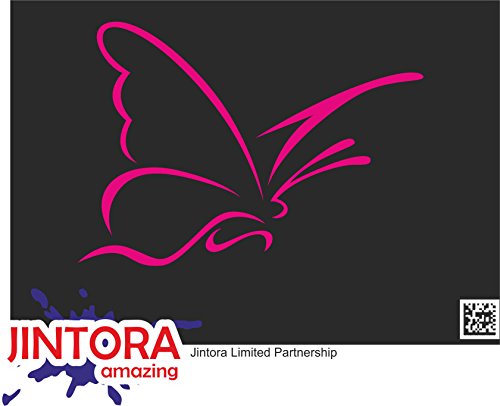 JINTORA Etiqueta para el Coche/Etiqueta engomada - Mariposa - 140x99 mm - JDM/Die Cut - Coche/Ventana/Laptop/Ventana - Rosa