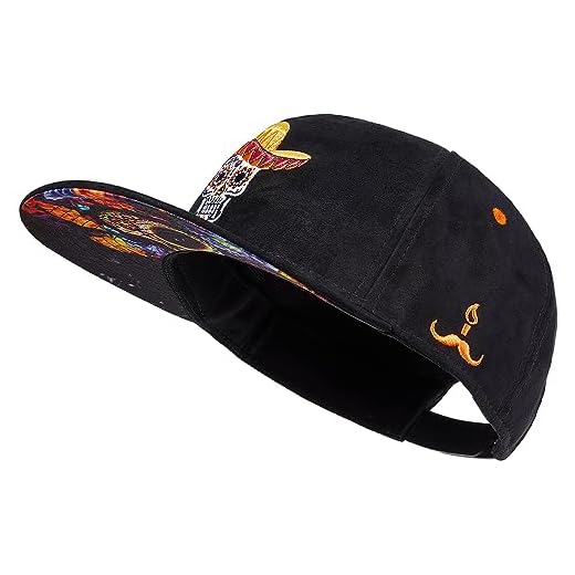 Cadency® Gorra Snapback, Dia de los Muertos, Color Negro, Unisex, Tamaño Ajustable