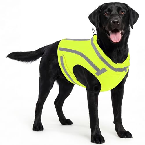 ASENKU Reflective Dog Vest High Visibility Adjustable Hunting Vest for Pets Dog Safety Vest for Night Walking and Outdoor Use Green S
