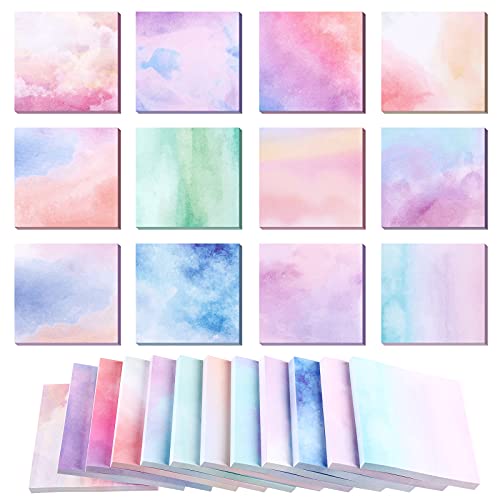 Notes adhésives aquarelle 7,1x7,1 cm bloc note repositionnable