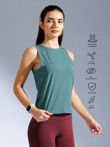 Image of Women's Tank Top | Sleeveless| Gym, Yoga, Running, Pilates | Dri-Fit, Breathable, Compression Poly Lycra Activewear