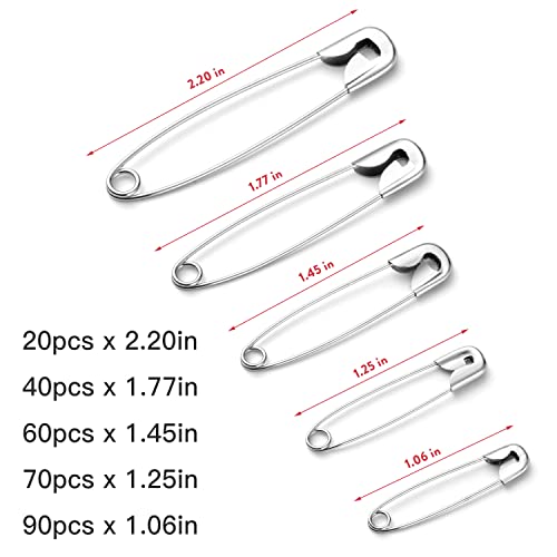 Snapklik.com : Crafare 280 Pack 1-2.2 Inch Safety Pins Assorted Size ...
