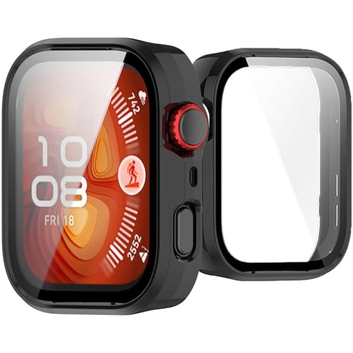 UIUIKA For HUAWEI WATCH FIT 4 Pro ��p�J�o�[ �t�@�[�E�F�C WATCH FIT 4 Pro �ی�P�[�X �Z�b�g �����K���X�t�B����+���ϏՌ�PC�t���[�� �����E�Ռ��E�X�N���b�`�h�~ ���˒ጸ �w��h�~ �y�ʃX�����݌v(����