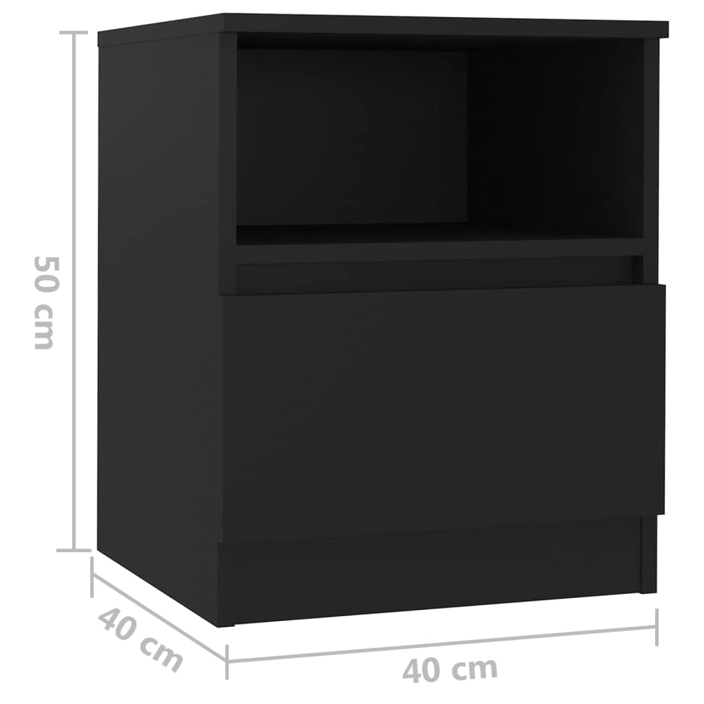 Home Articoli,Armadietti Letto 2 pz Nero 40x40x50 cm Legno Ingegnerizzato, mobili per abiti