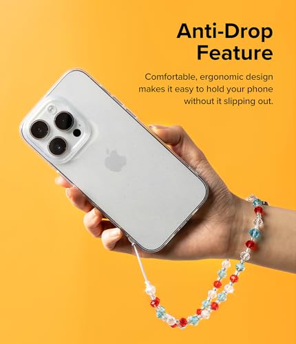 Image of Ringke Beaded Strap Compatible for Cell Phone Case, Cute Aesthetic Stone Beads Charm Keychain Wrist Hand Bracelet Strap for Phone Cover Decoration Accessories for Women, Girls