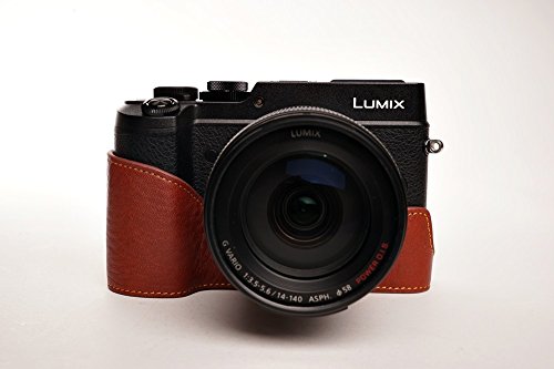 Housse cuir Panasonic GX8 pour photographie de rue et voyage marron