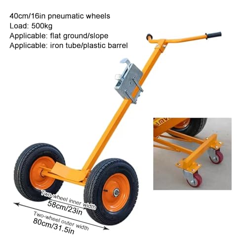 Carretilla para tambores con ruedas de 40cm y capacidad 1100 lb miniatura 2