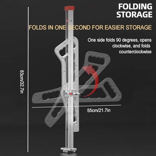 Outil de coupe pliable pour cloison sèche, coupe-gypse à la main, plage de coupe de 1,5 à 61 cm, épaisseur 8 à 12 mm, pour une coupe précise des cloisons sèches