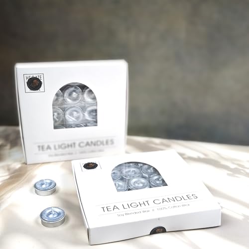 Image of Unscented Tea Light Candles | Soy Wax Blend Long-Lasting with Cotton Wick | Perfect for Home Decor, Parties, Weddings, and More | Set of 100 (Silver)