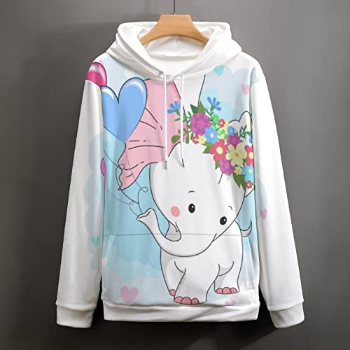 Sweats à capuche manche longue éléphant style original - 4