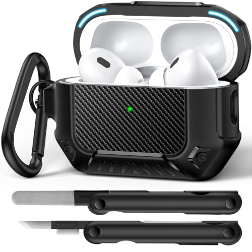 MOBOSI for AirPods Pro 2 Case, Secure Lock, Deep Black