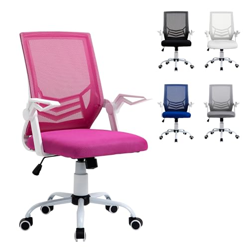 Vinsetto Silla de Oficina Ergonómica Giratoria 62,5x55x94-104 cm Rosa