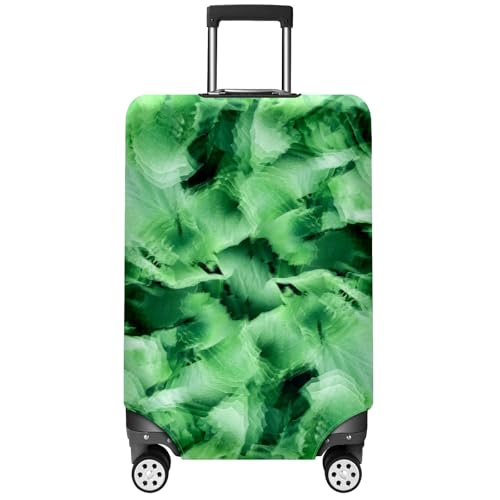 Travel Luggage Cover Suitcase Protector Scratch-Resistant Fit Not Included Suitcase Green And White Flower XL-30-32in