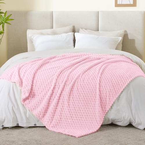 Image of BEDELITE Twin Blanket for Couch, Soft Cozy Gifts for Women, Cherry Blossom