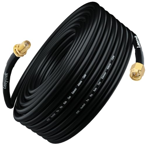 leeyovk RG58 SMA �����P�[�u�� 10M �M���k�`���[�u�t�� SMA�I�X-���X �ᑹ���A���e�i�����P�[�u�� 3G 4G LTE WiFi ���[�^�[/����LAN�p 1�{(�e���r�p�ł͂���܂���)